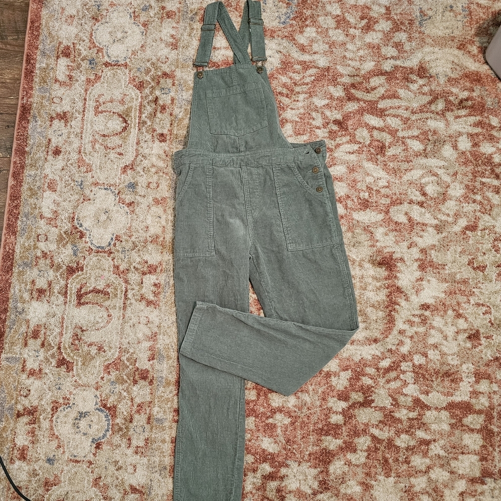 Women's Green Denim Overalls